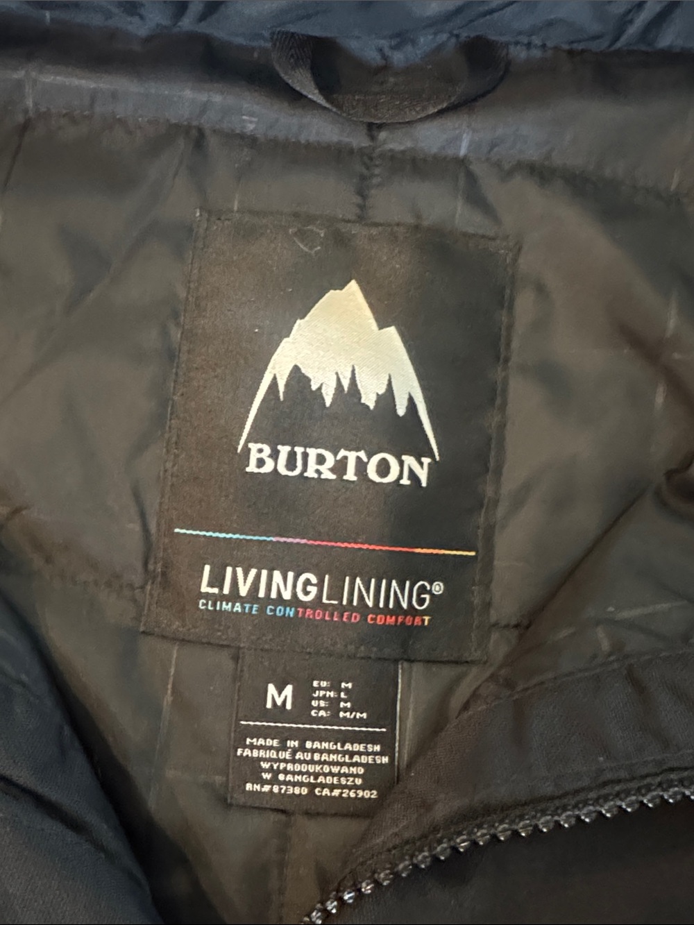 Burton Black Hooded Snowboard Jacket with Chest Patches - Picture 3 of 4